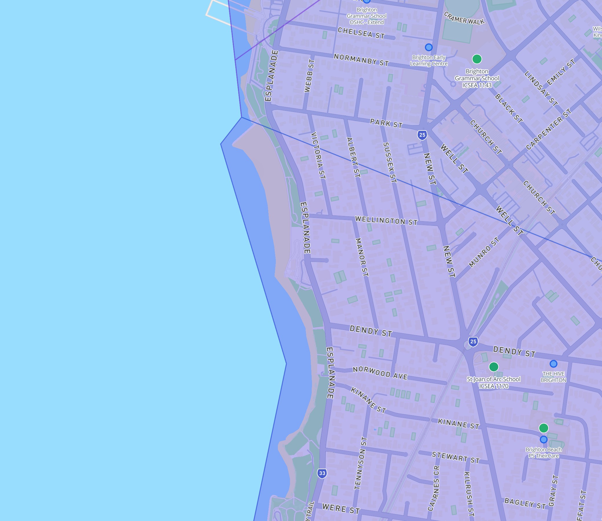 DA Leads map showing Brighton school catchment boundary gap