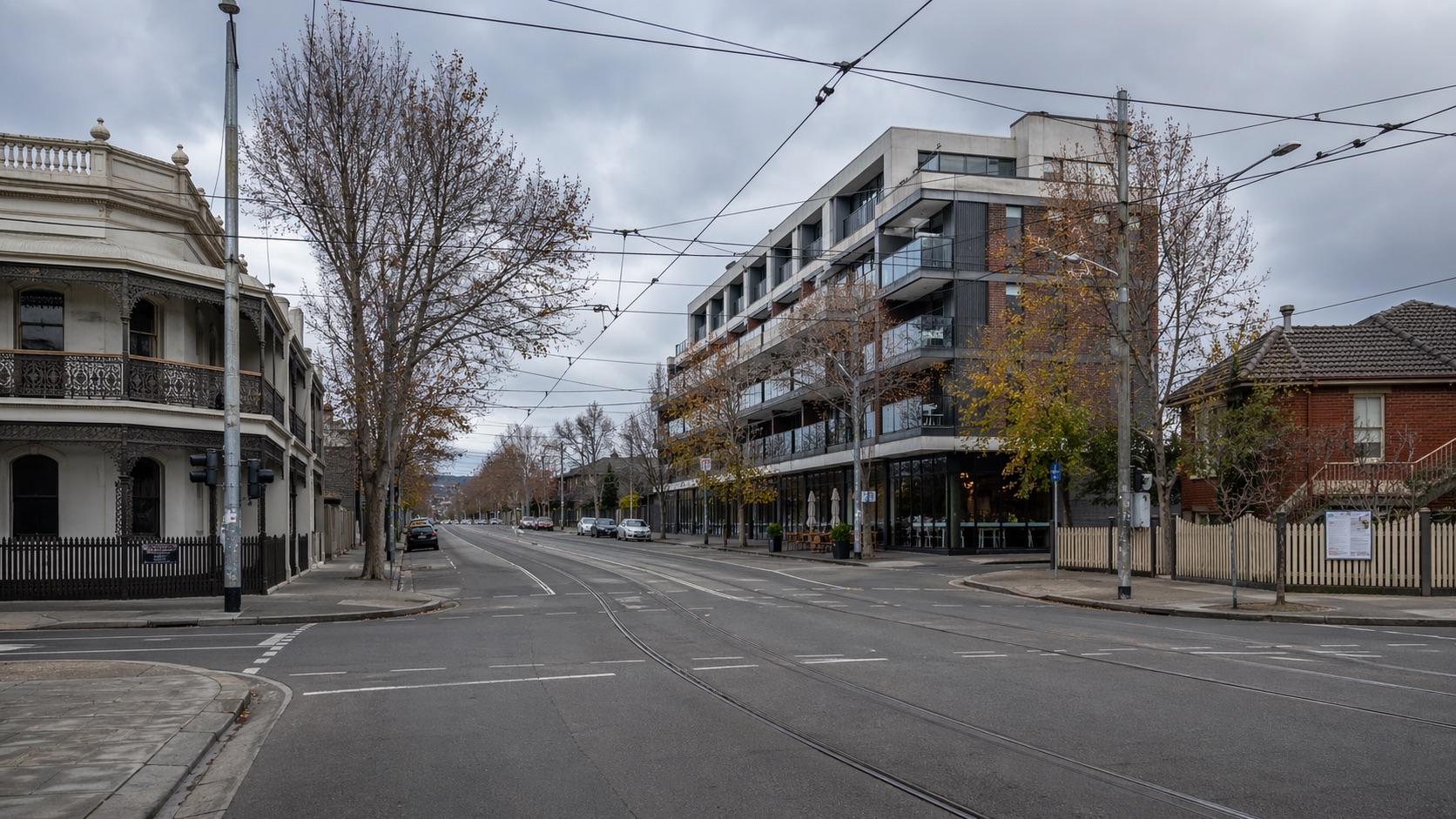 Melbourne intersection showing three different planning zones
