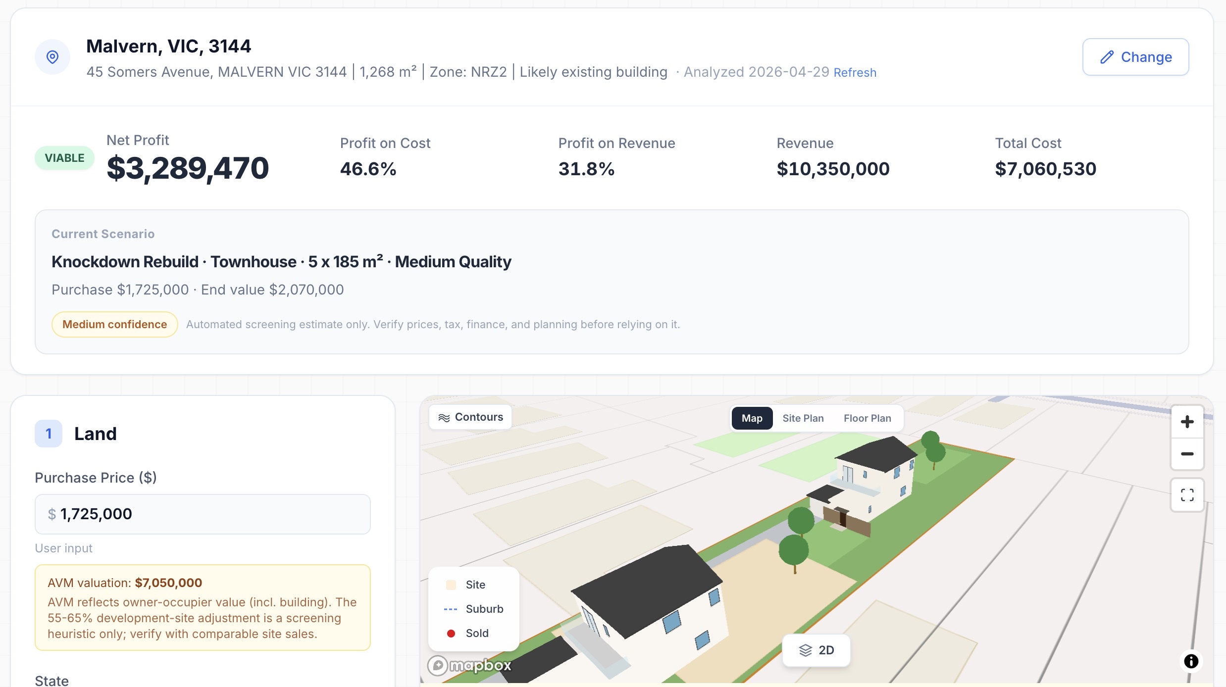 Feasibility calculator