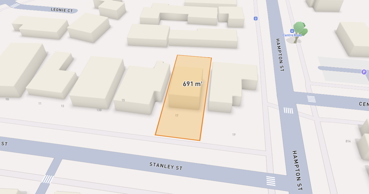 Satellite view of 17 Stanley Street, BRIGHTON VIC 3186