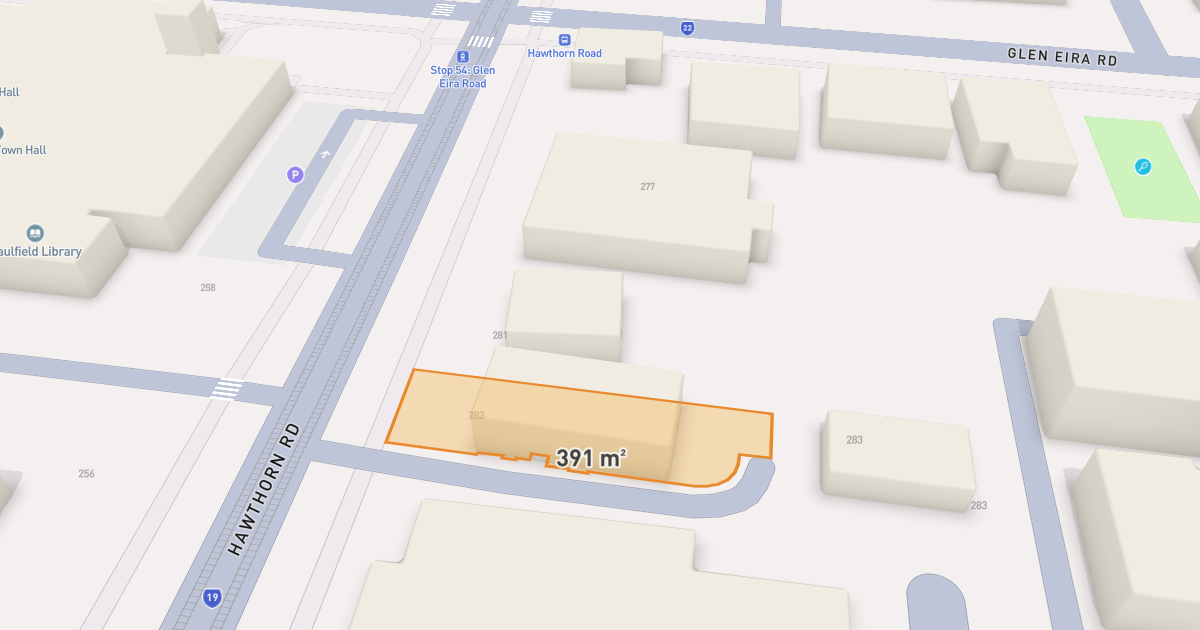 Satellite view of 281 Hawthorn Road, CAULFIELD VIC 3162