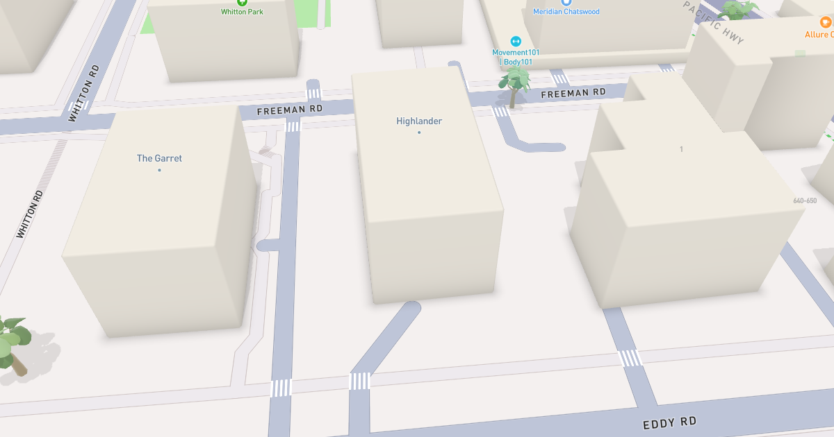 Satellite view of 406/6-8 Freeman Road, CHATSWOOD NSW 2067