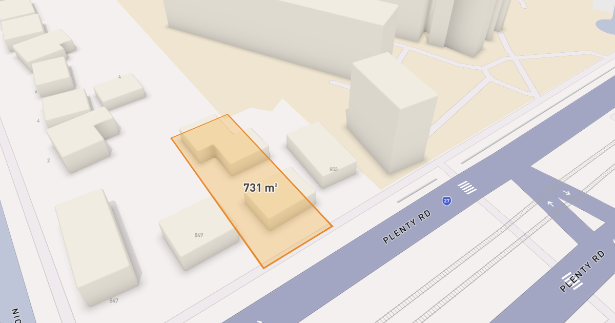 Satellite view of 853 Plenty Road, RESERVOIR VIC 3073