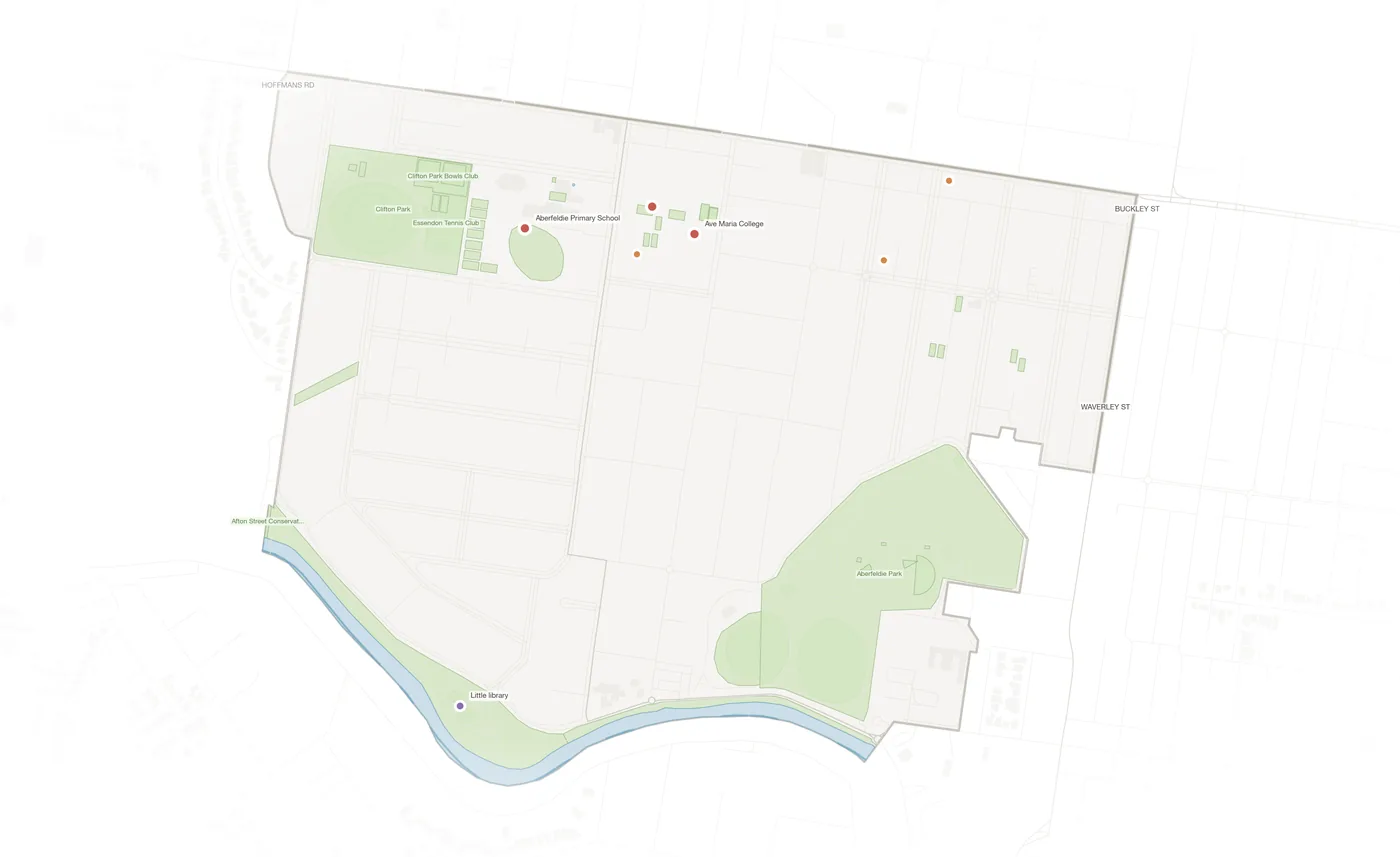 Aberfeldie urban fabric map