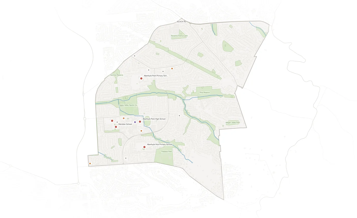 Aberfoyle Park urban fabric map