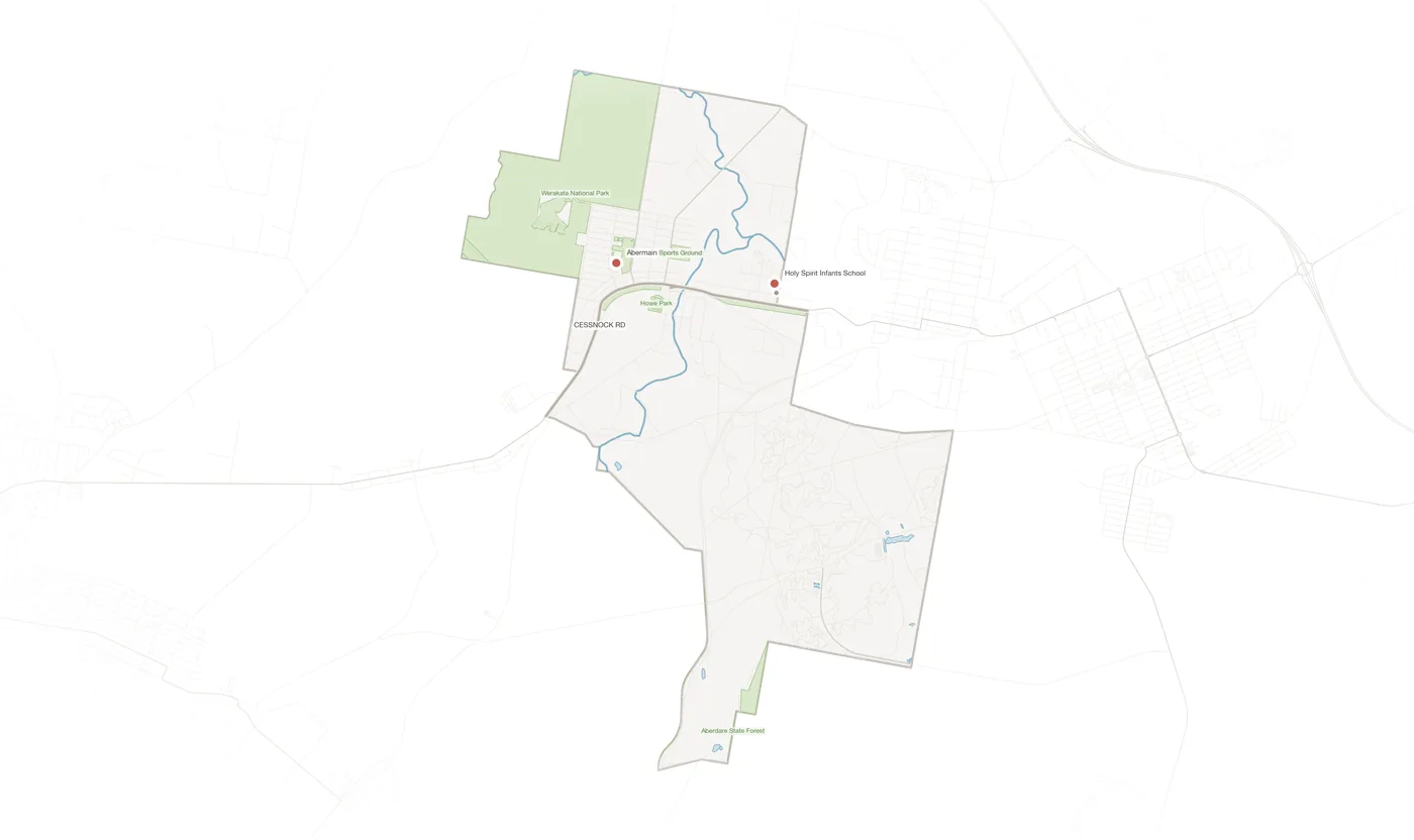 Abermain urban fabric map