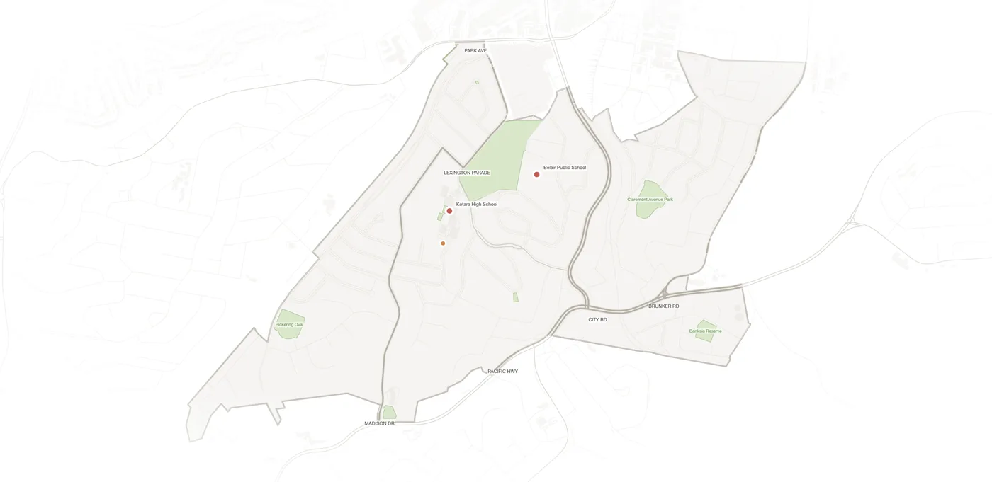 Adamstown Heights urban fabric map