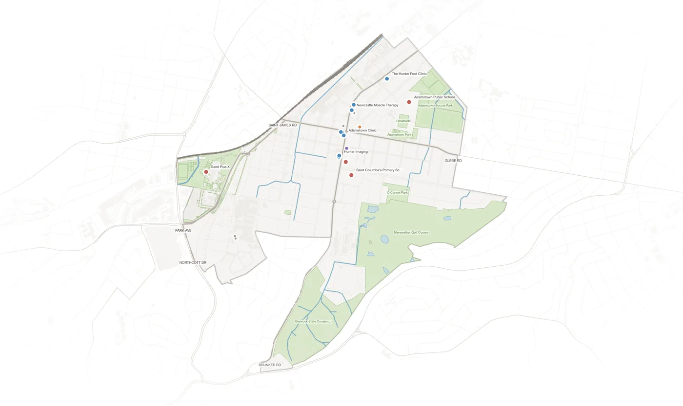 Adamstown urban fabric map
