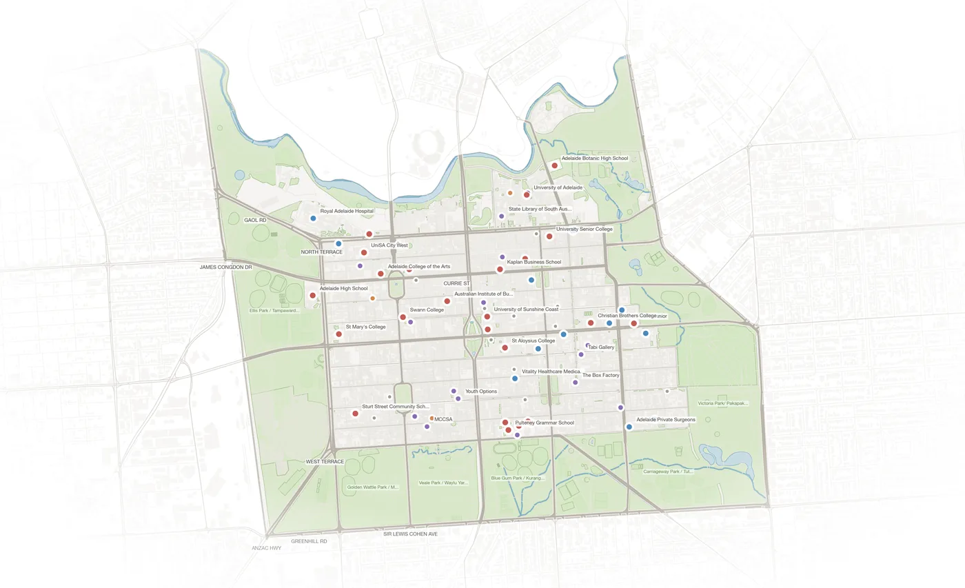 Adelaide urban fabric map
