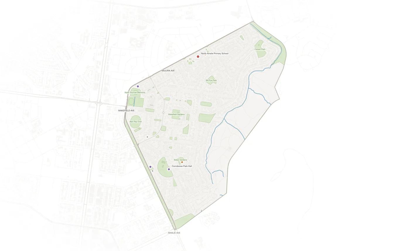 Ainslie urban fabric map