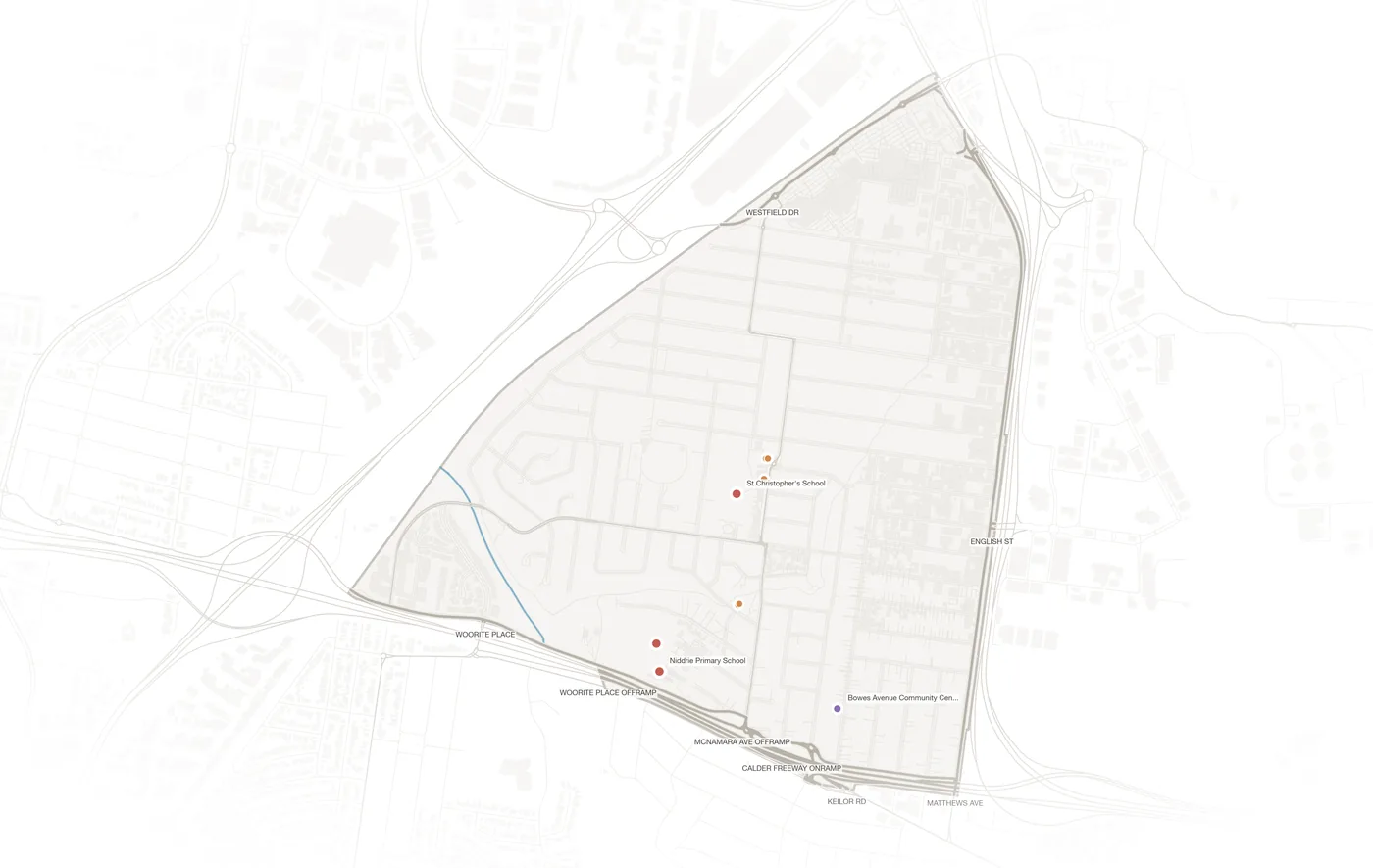 Airport West urban fabric map