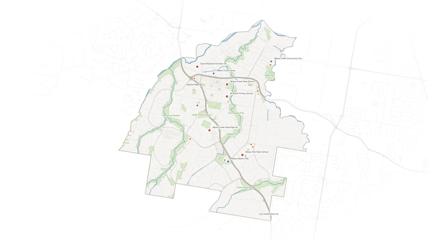 Albany Creek urban fabric map