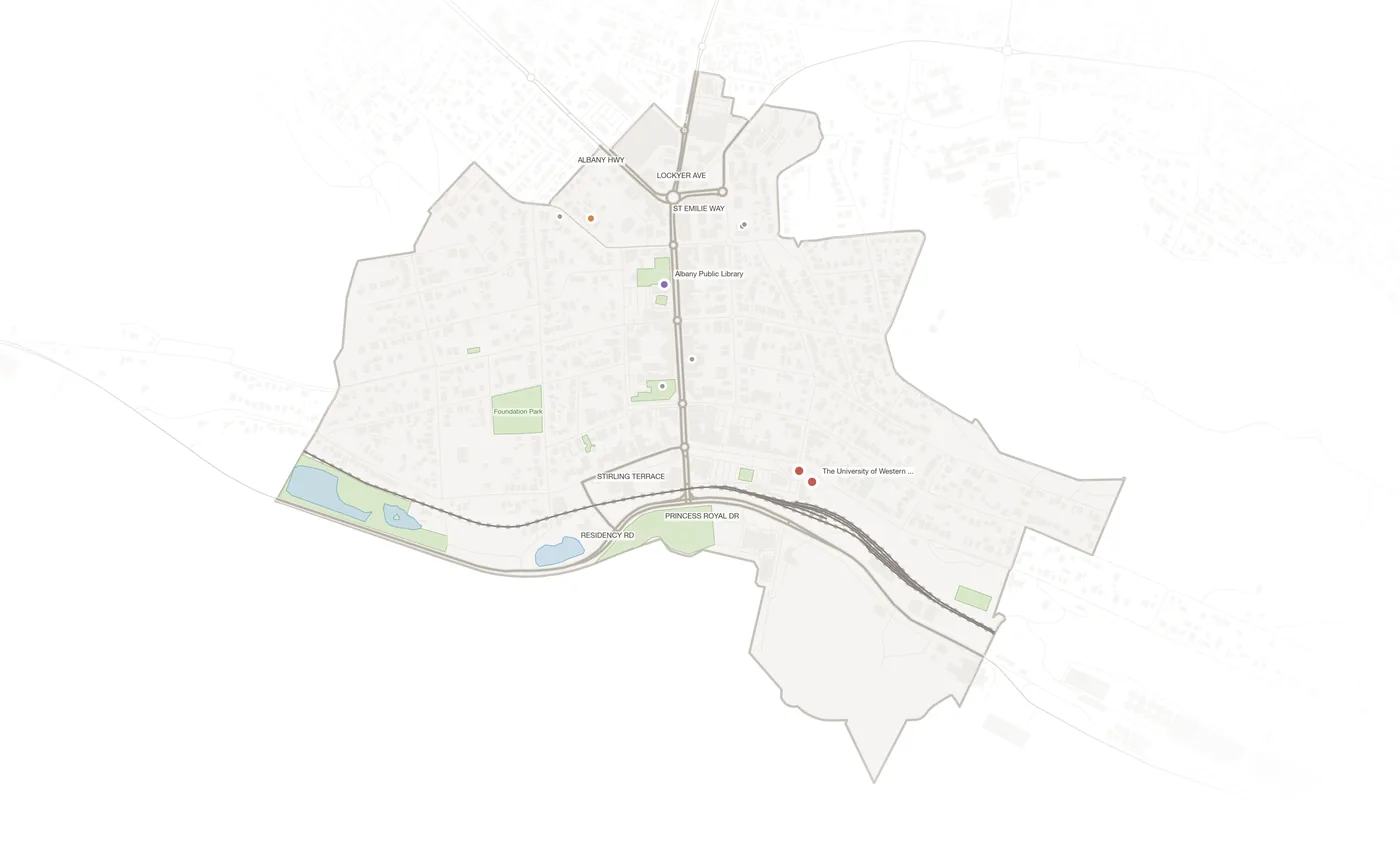 Albany urban fabric map