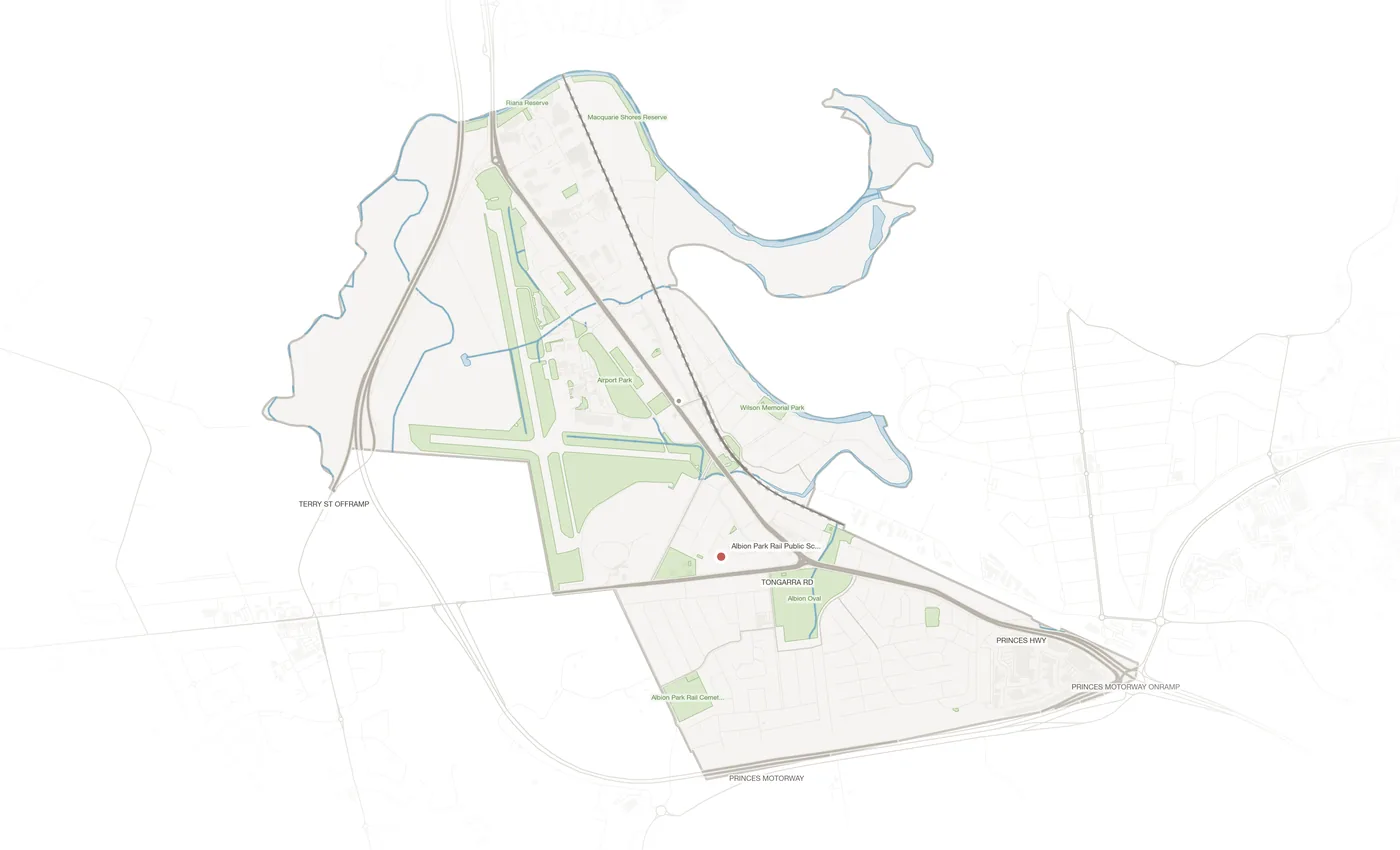 Albion Park Rail urban fabric map