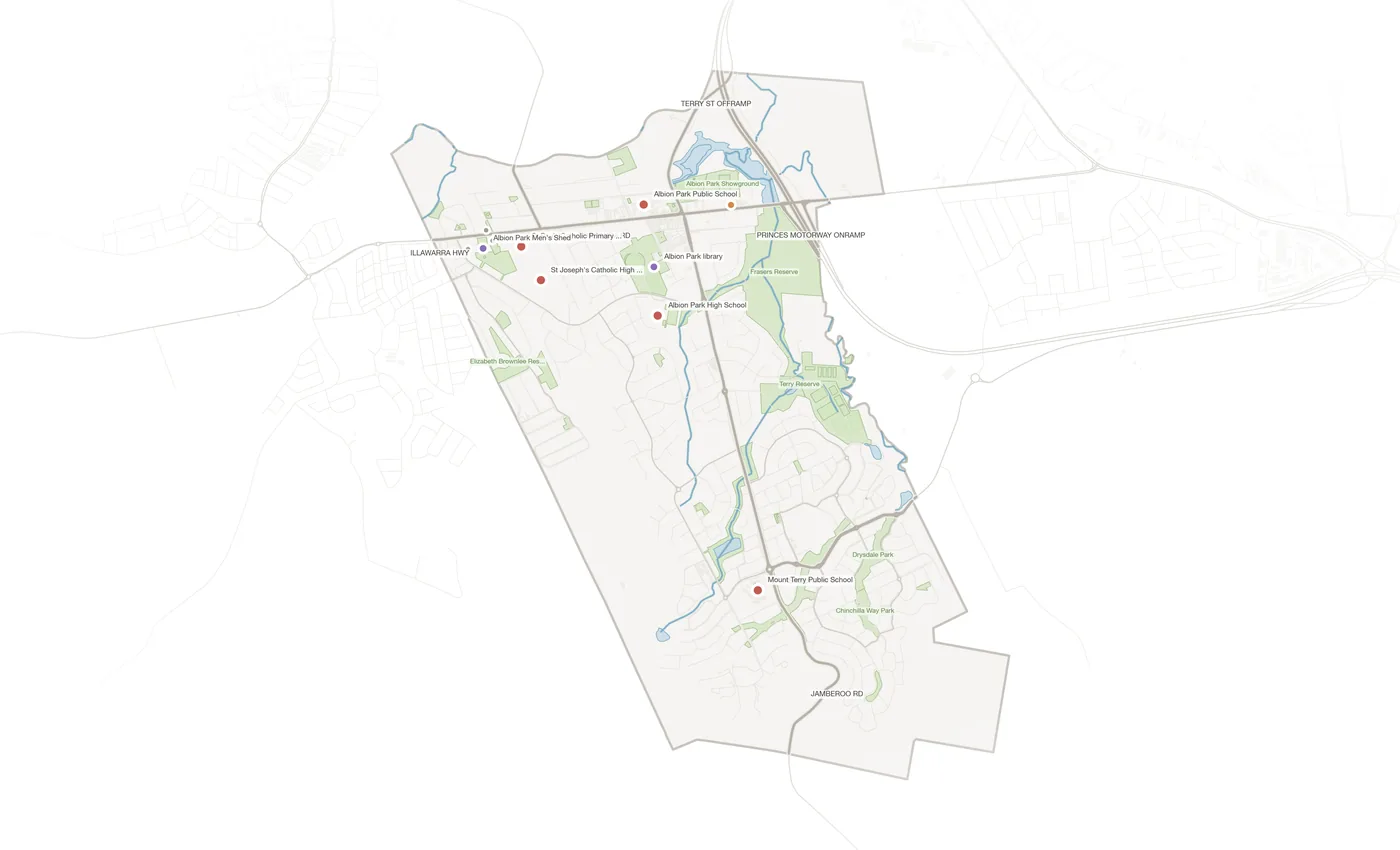 Albion Park urban fabric map