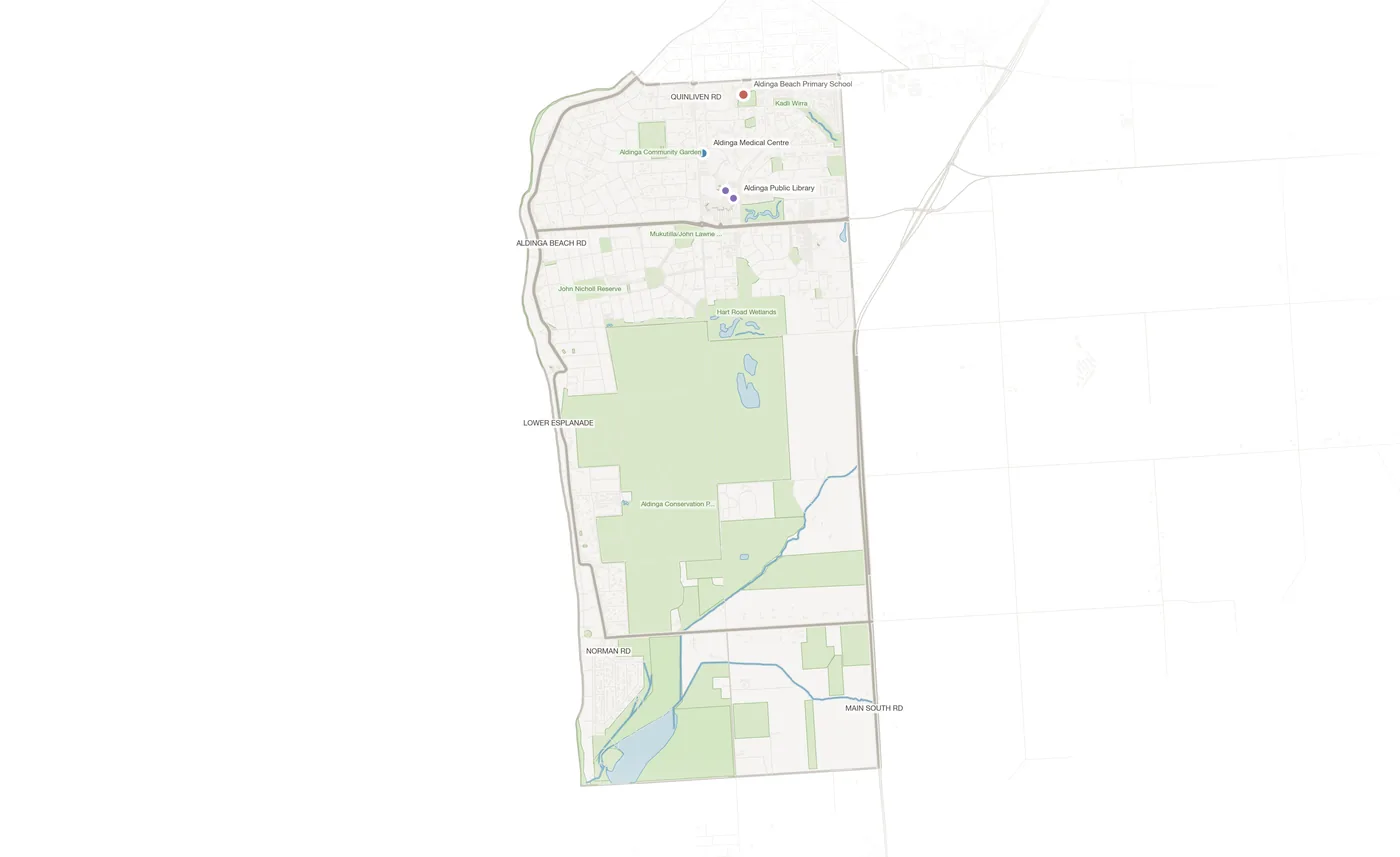 Aldinga Beach urban fabric map