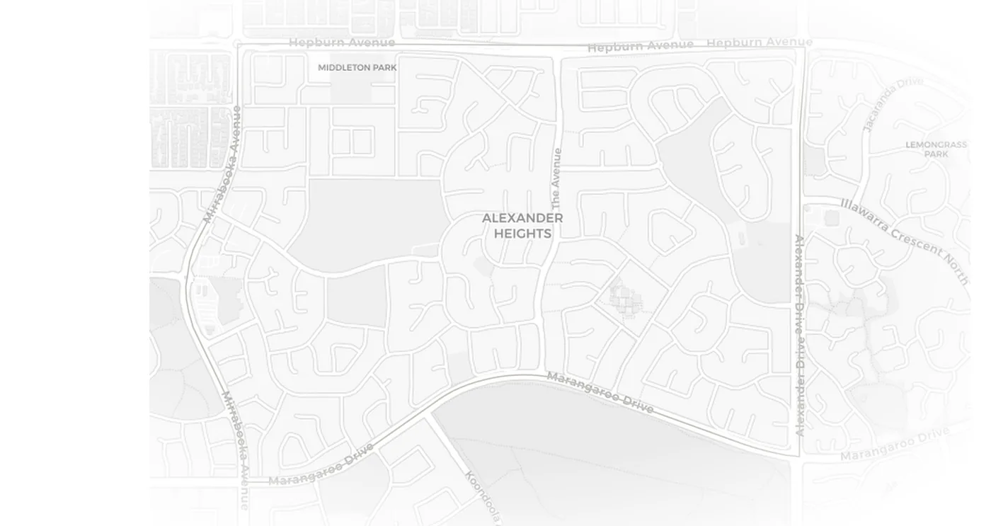 Alexander Heights urban fabric map