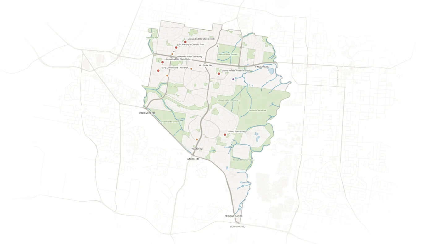 Alexandra Hills urban fabric map