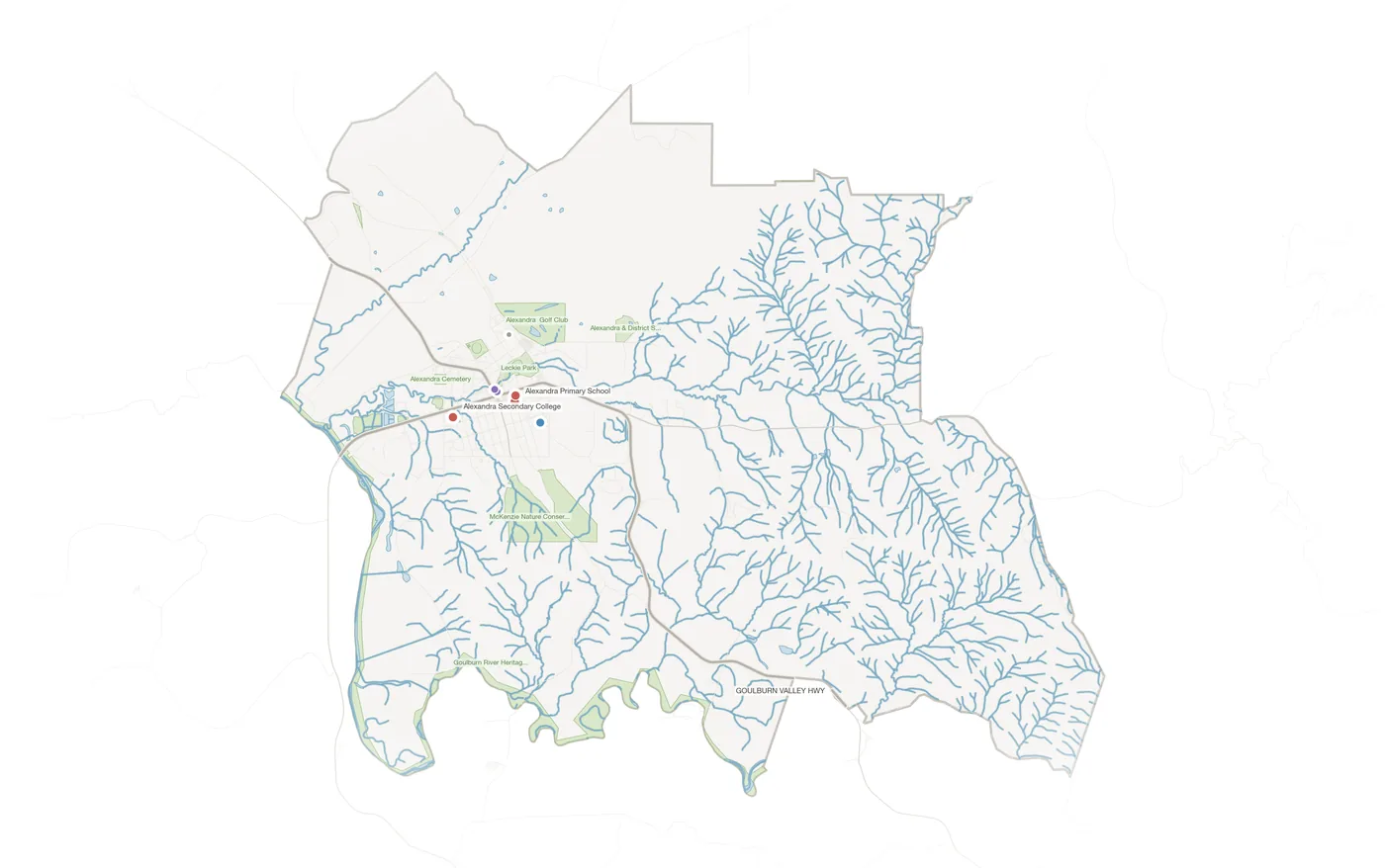 Alexandra urban fabric map