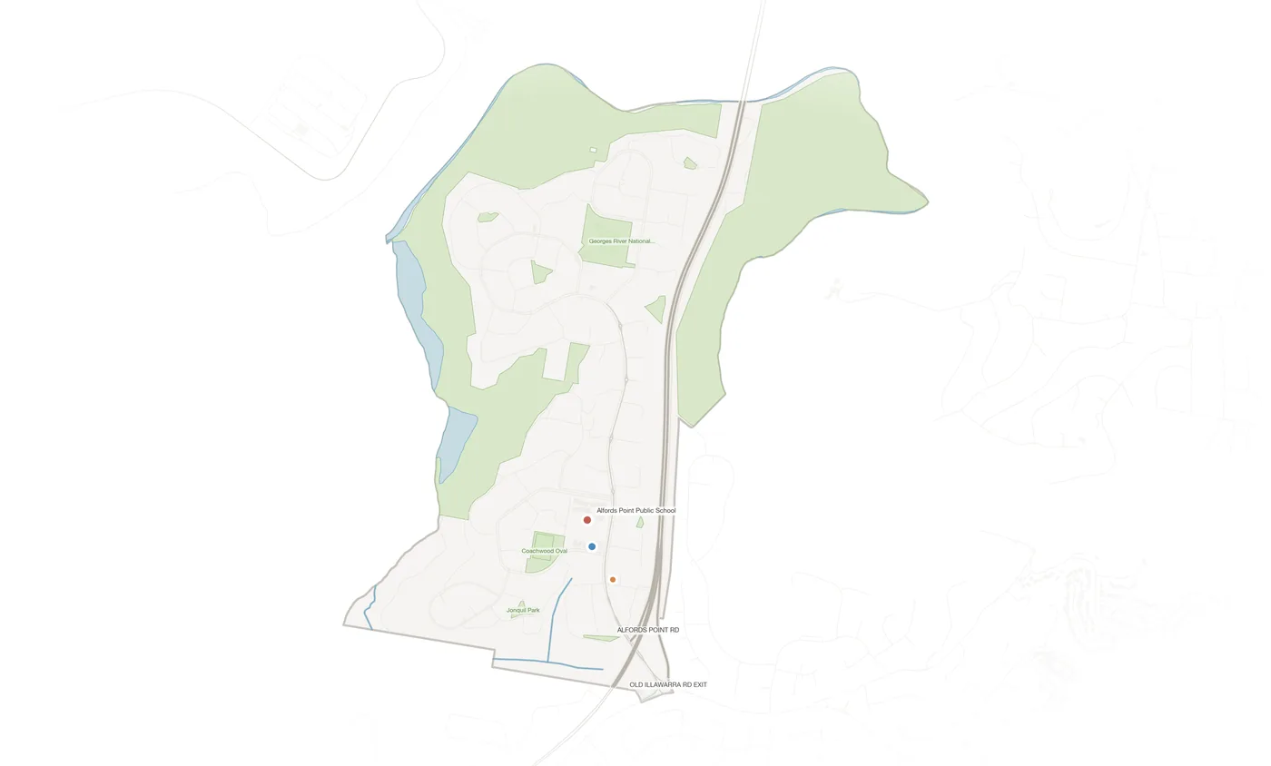 Alfords Point urban fabric map