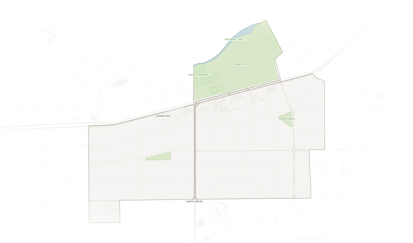 Alfred Cove urban fabric map