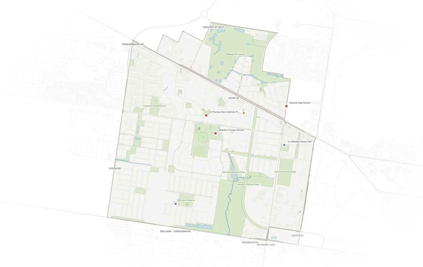 Alfredton urban fabric map