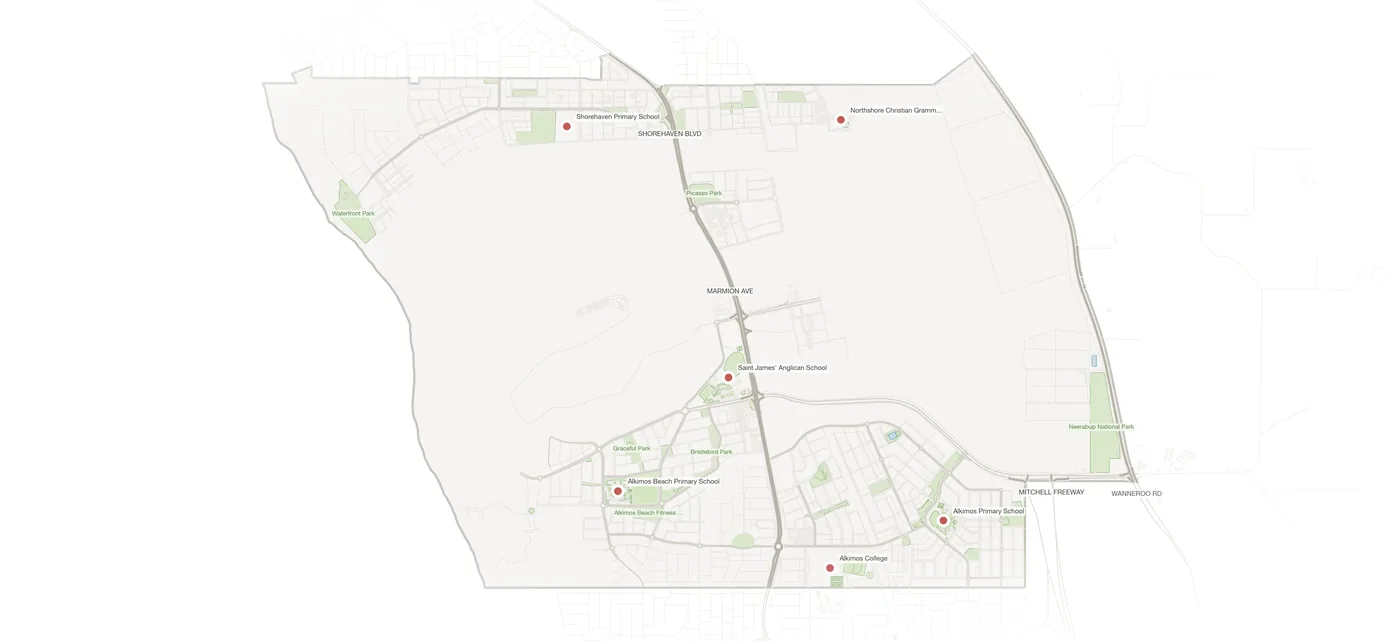 Alkimos urban fabric map
