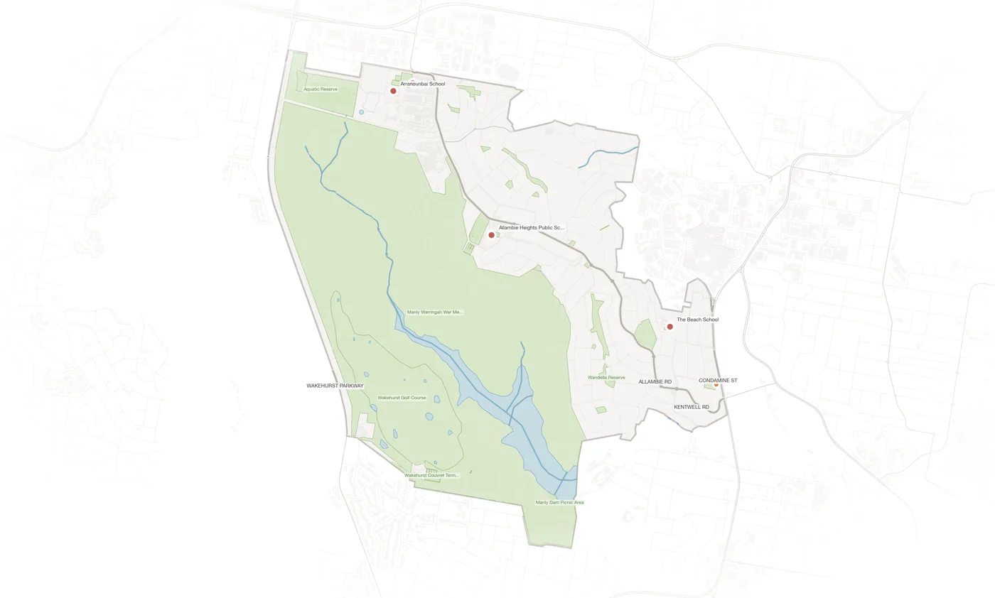 Allambie Heights urban fabric map