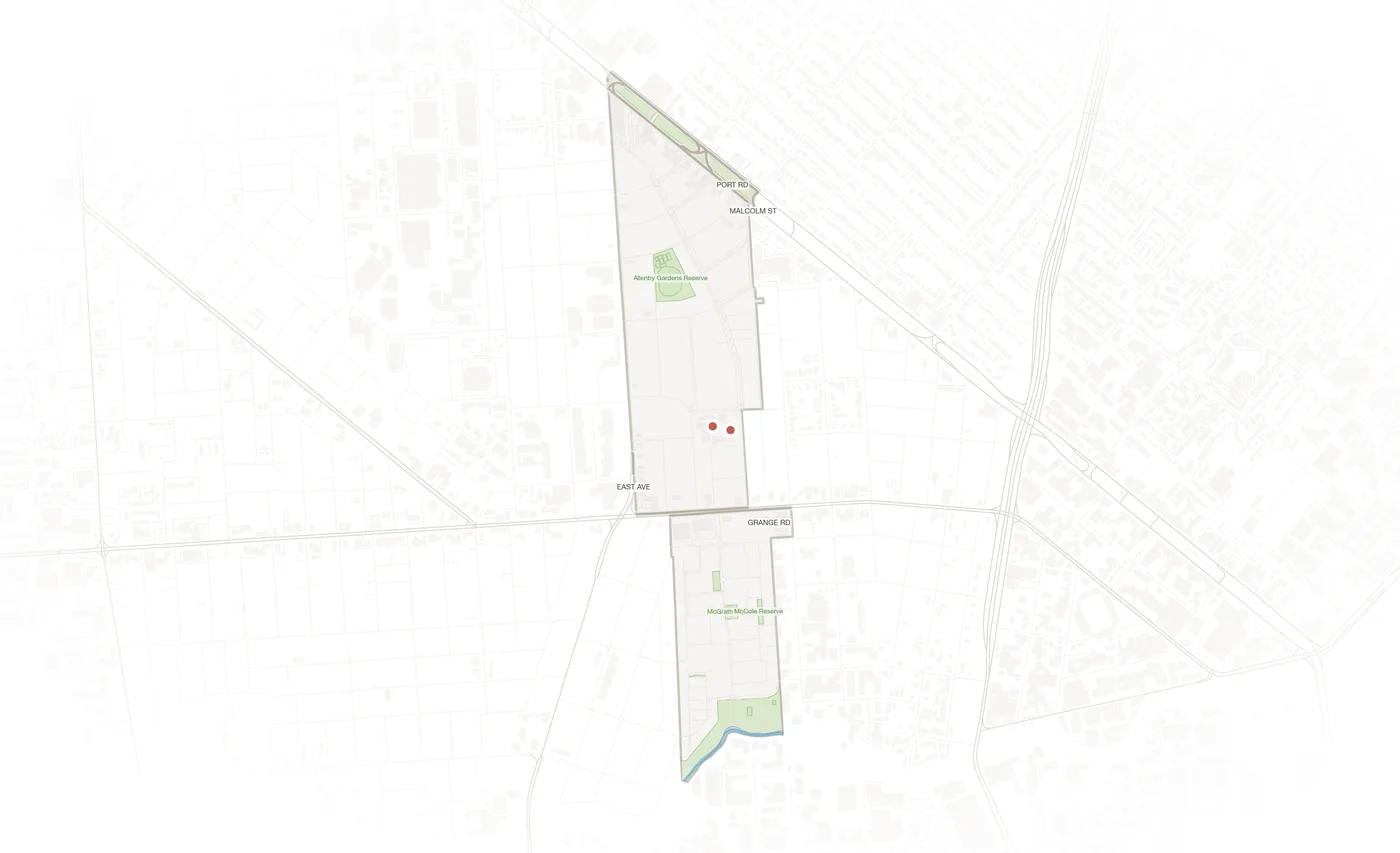 Allenby Gardens urban fabric map