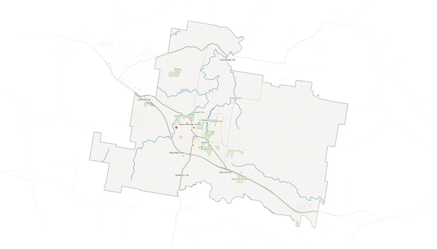Alstonville urban fabric map