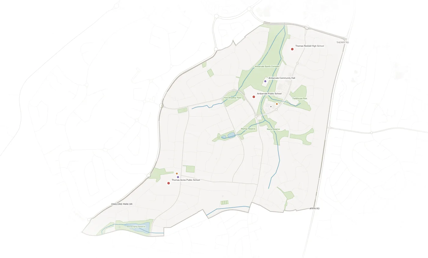 Ambarvale urban fabric map