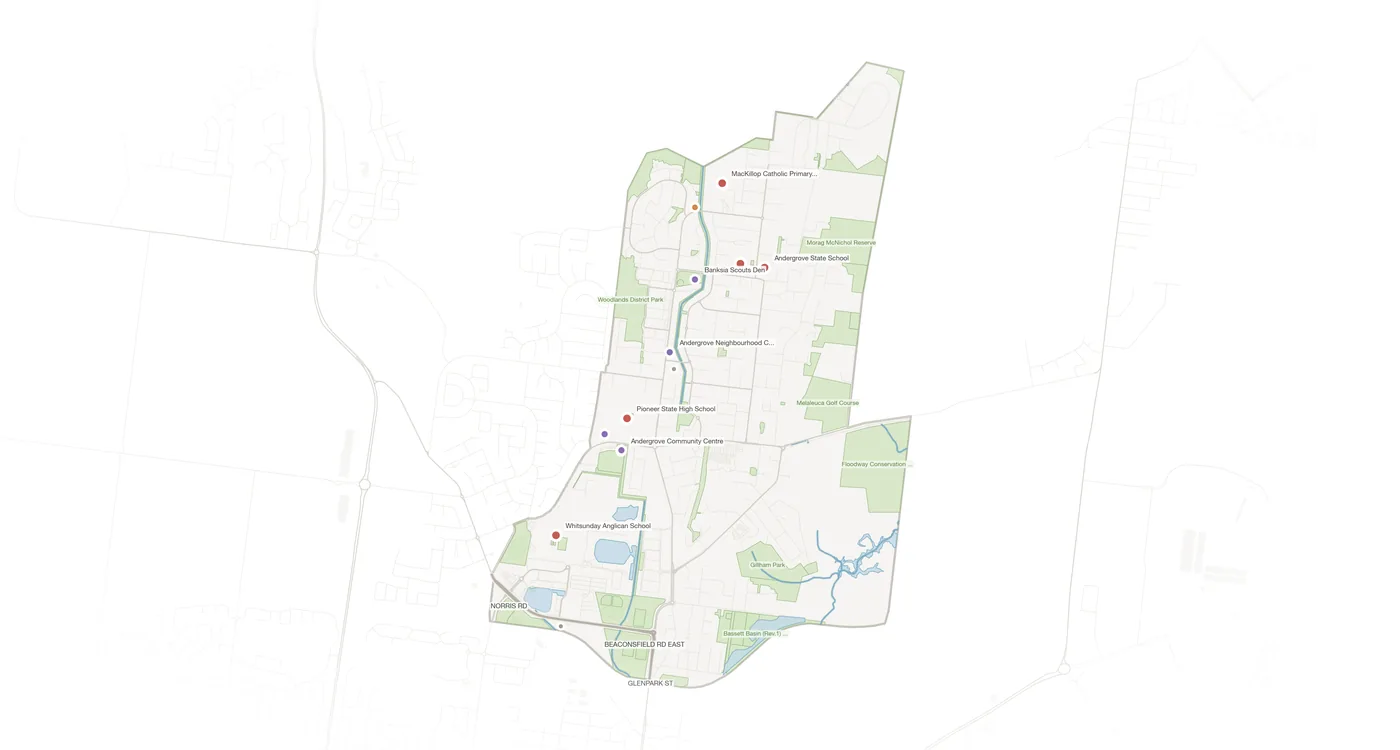 Andergrove urban fabric map