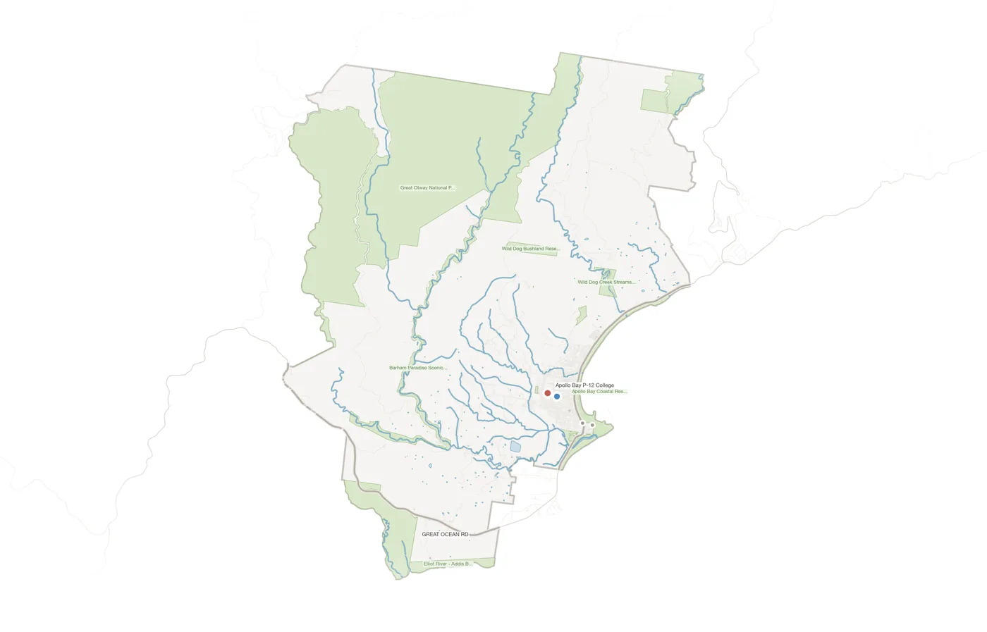 Apollo Bay urban fabric map