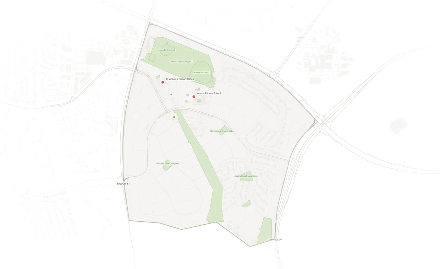 Aranda urban fabric map