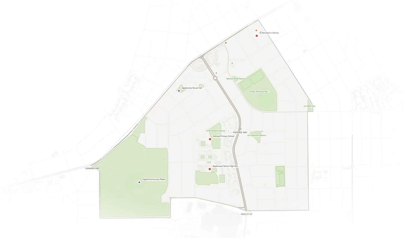 Ardross urban fabric map