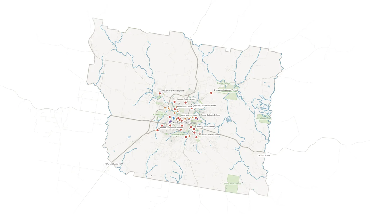 Armidale urban fabric map