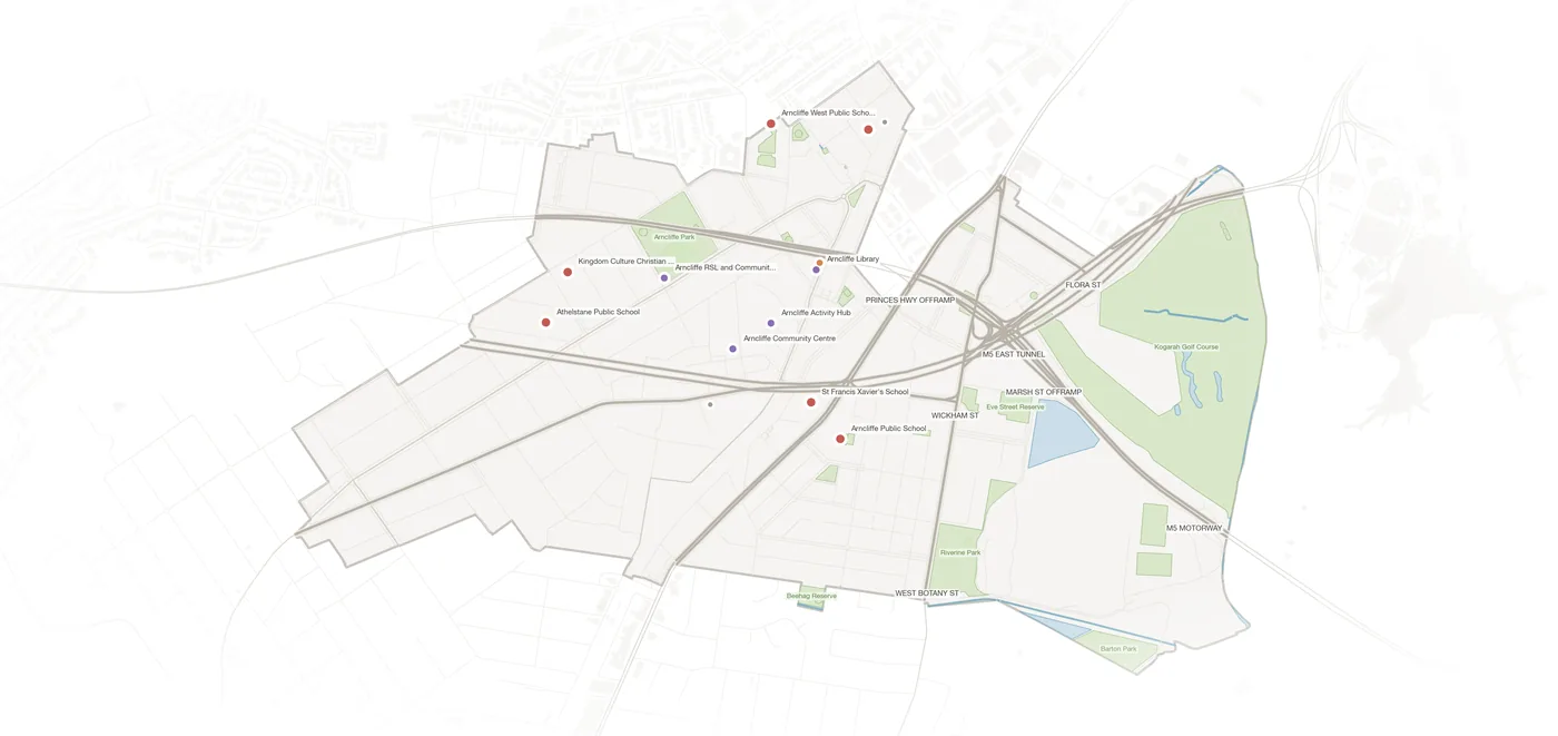 Arncliffe urban fabric map