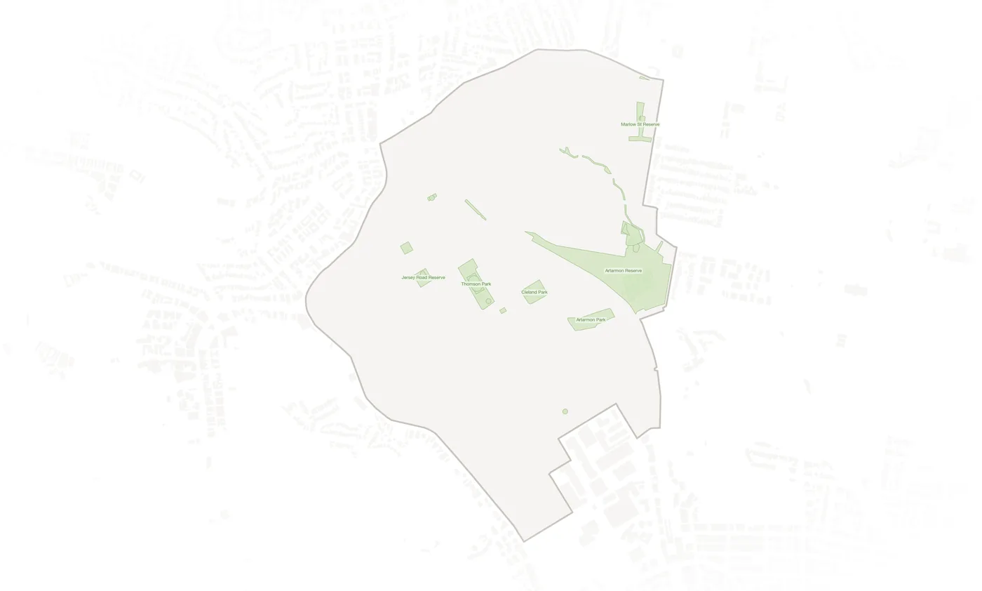 Artarmon urban fabric map