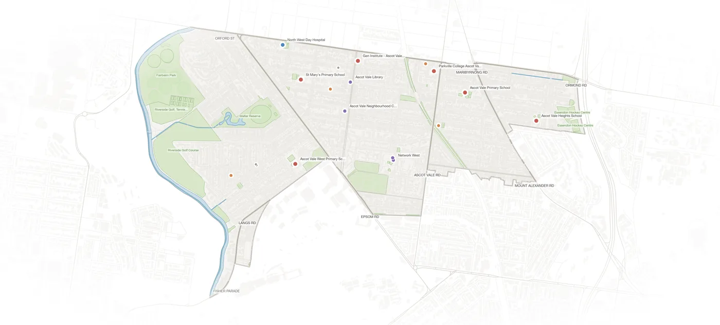 Ascot Vale urban fabric map