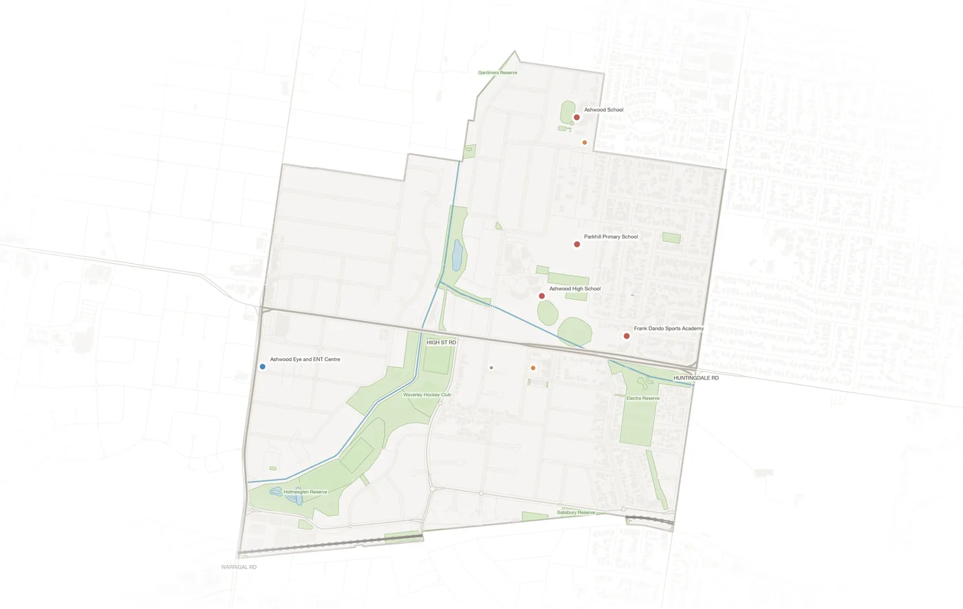 Ashwood urban fabric map