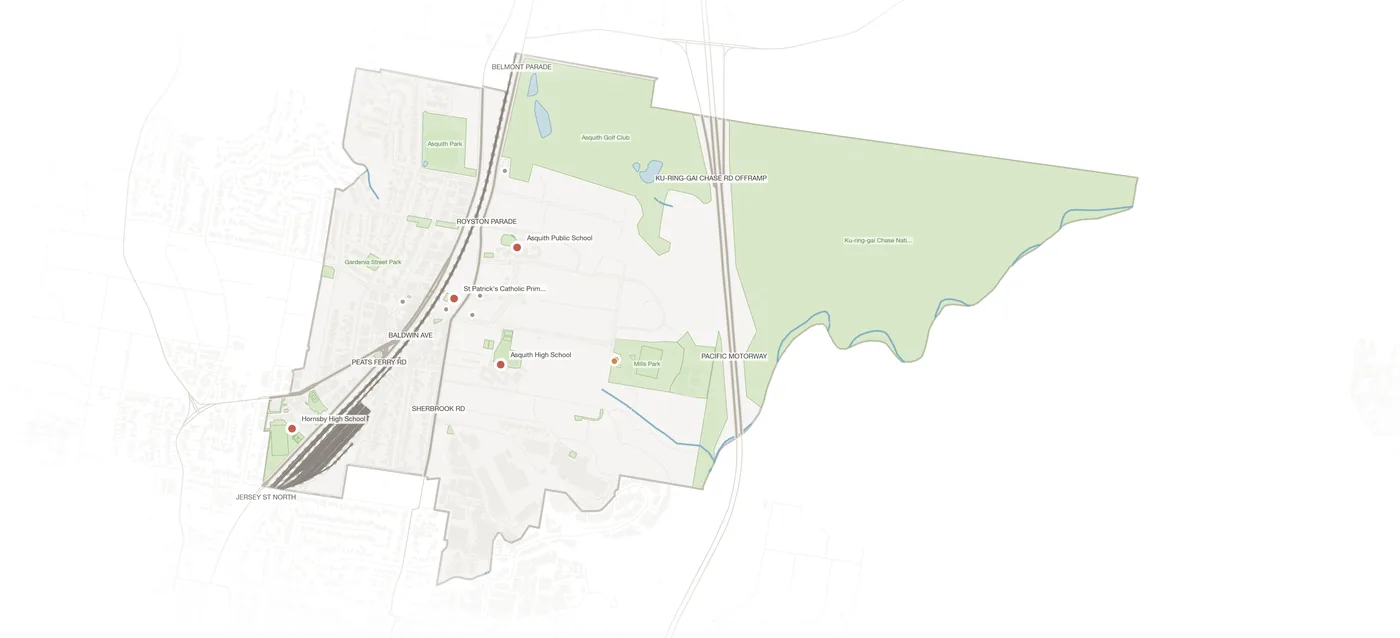 Asquith urban fabric map