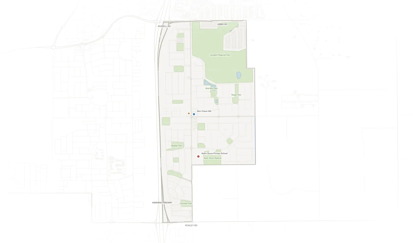 Aubin Grove urban fabric map