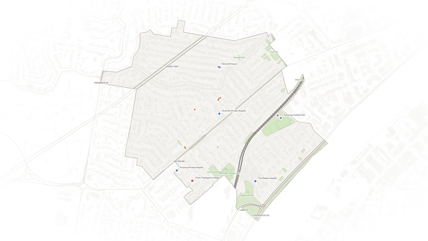 Auchenflower urban fabric map