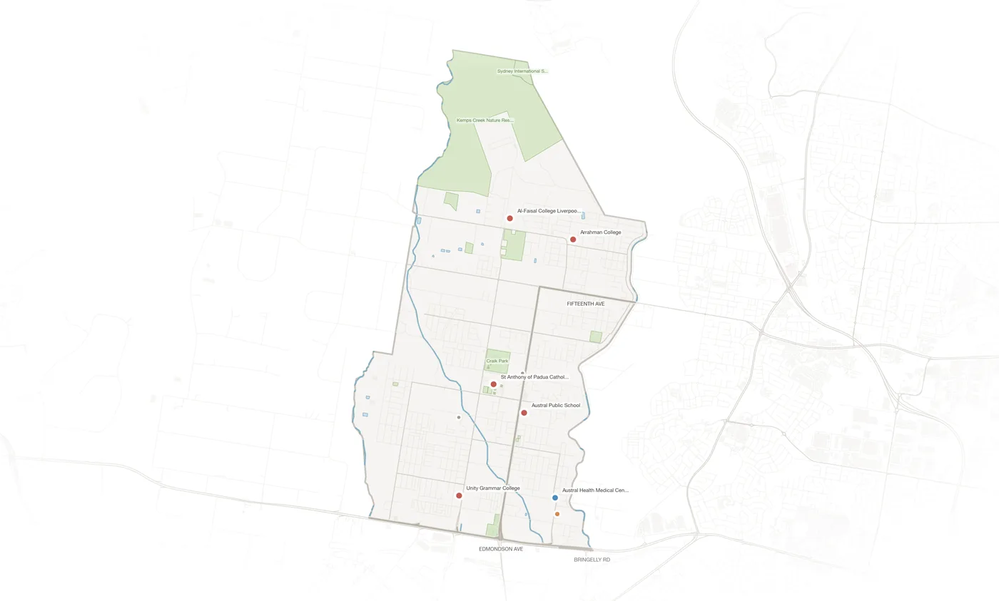 Austral urban fabric map
