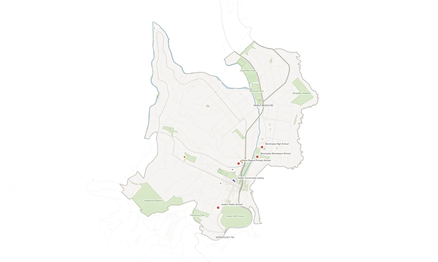 Avalon Beach urban fabric map