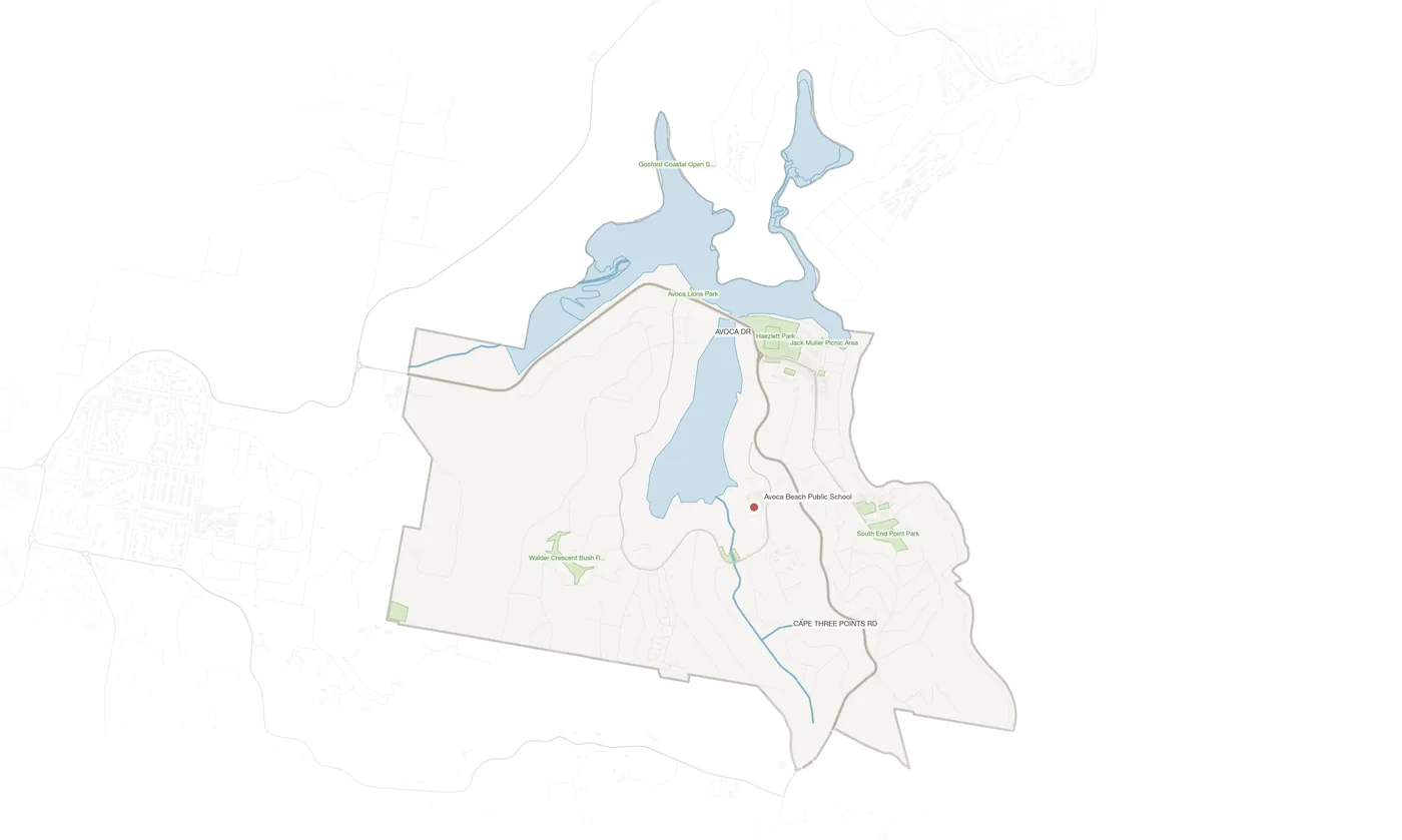 Avoca Beach urban fabric map