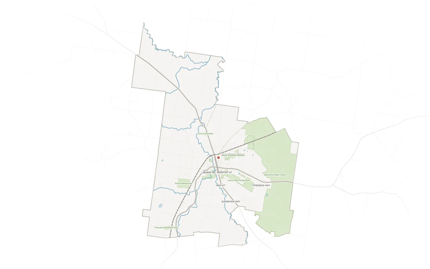 Avoca urban fabric map