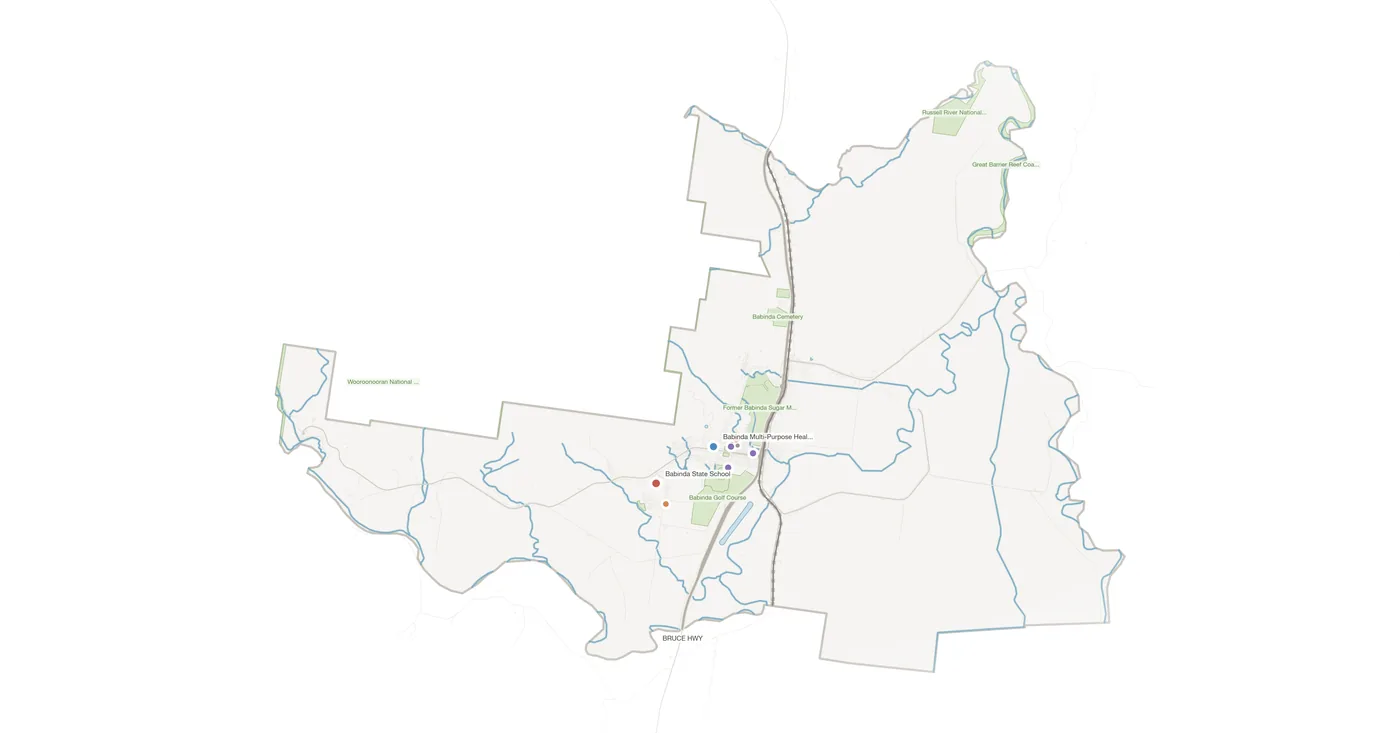 Babinda urban fabric map