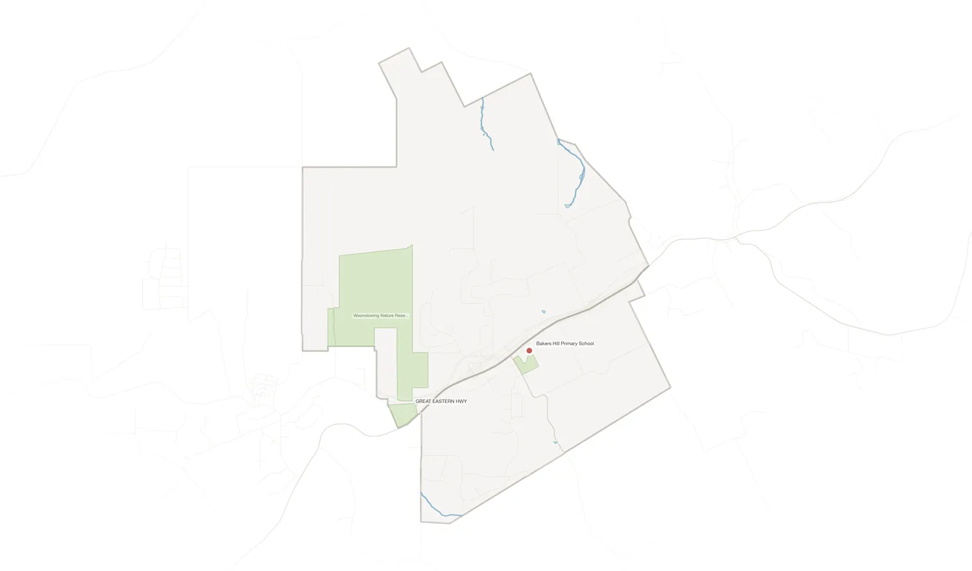 Bakers Hill urban fabric map