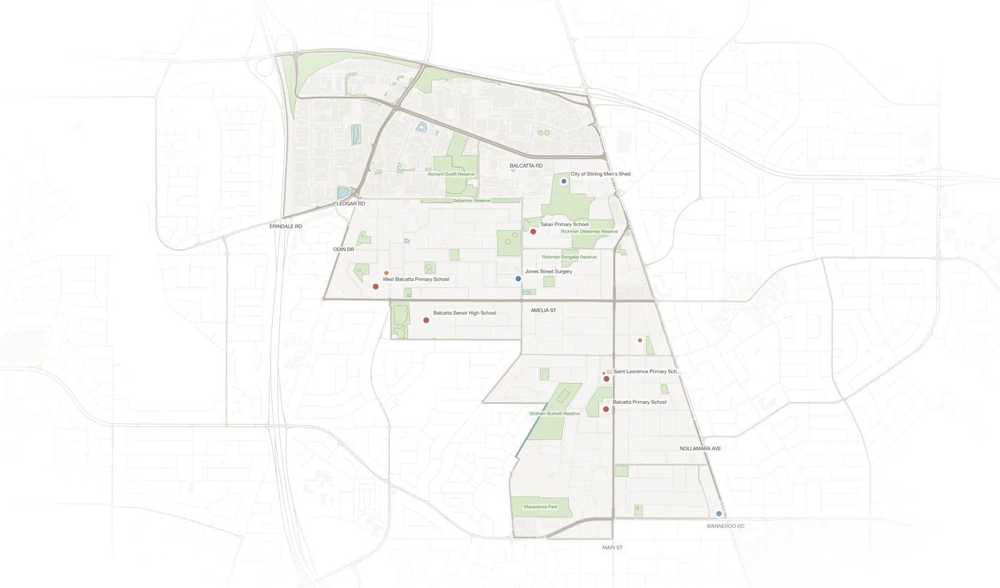 Balcatta urban fabric map
